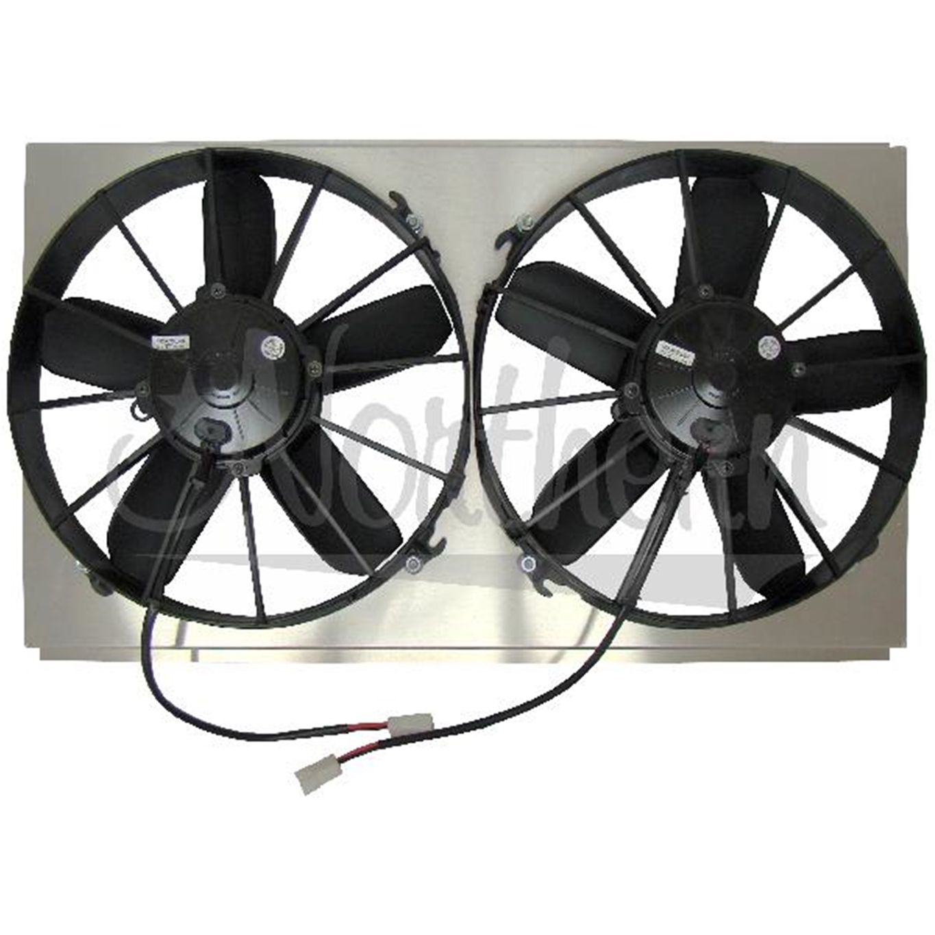Dual 12" Hi Amp Electric Fan & Shroud (14 7/8 x 25 7/8 x 4 7/8)