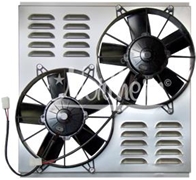 Dual Hi Amp 10" Electric Fan & Shroud (18 3/8 x 19 x 4 1/4)