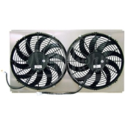 Dual 12" Electric Fan & Shroud (Fits 55-57 Chevy)14 7/8 x 25 7/8 x 3 5/8