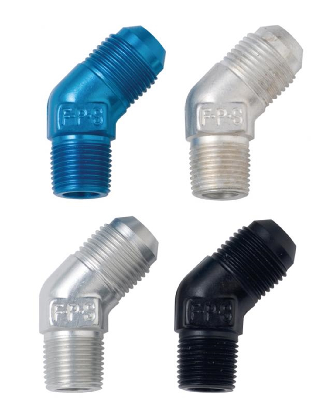 Aluminum 45 Deg AN-Pipe Adapters